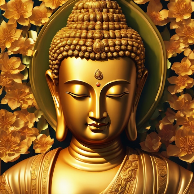 Bezpłatne zdjęcie Siddhartha Gautama lub Gautam Buddha Posąg Symbol Pokoju Tło