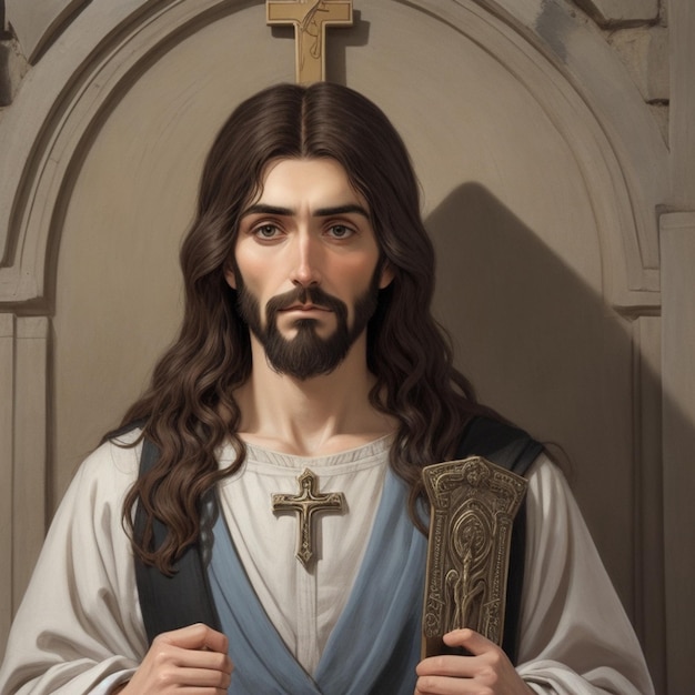 Bezpłatne zdjęcie w tle Wielkiego Piątku z Jezusem Chrystusem i krzyżem