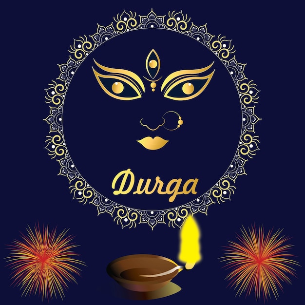 Bezpłatny wektor Joy maa Durga Puja projekt plakatów indyjskich festiwali wizytówek