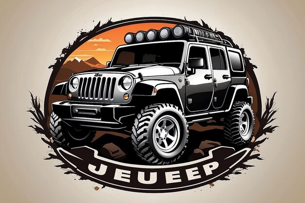 Bezpłatny wektorowy wzór logo jeep offroad dla twojej firmy lub branży