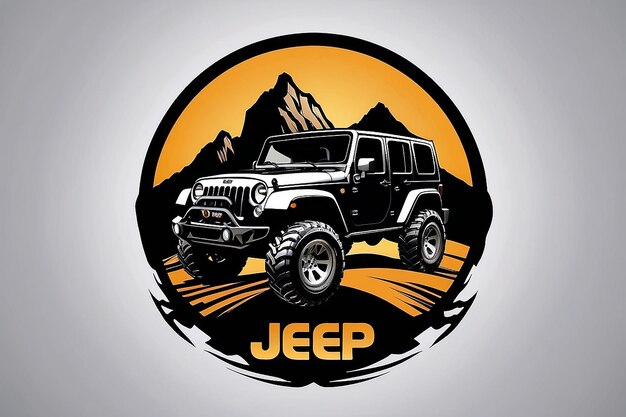 Bezpłatny wektorowy wzór logo jeep offroad dla twojej firmy lub branży