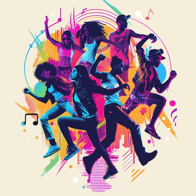 Bezproblemowa tekstura Harmonia rytmiczna Taniec i muzyka w Międzynarodowy Dzień Tańca
