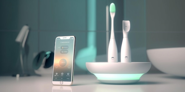 Bezprzewodowe połączenie ultradźwiękowa szczoteczka do zębów elektryczna z aplikacją dla smartfonów Nowoczesna technologia domowa