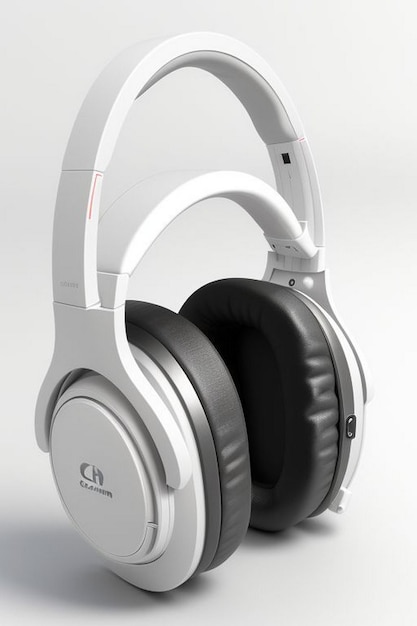 Bezprzewodowe słuchawki izolowane na białym tle 3D renderowanie Stylowe słuchawky Przezroczyste tło