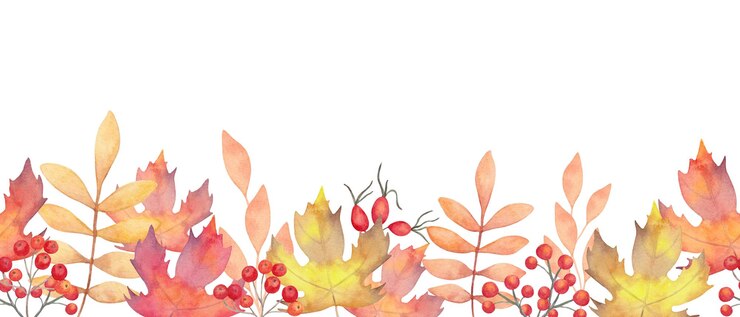 Zdjęcie bezszwodowa jesienne granica jesieni liści z jagodami rowan rosy biodra ręcznie narysowana ramka botaniczna ilustracja akwarelowa baner do zaproszeń cytaty i dekoracje na święto dziękczynienia halloween