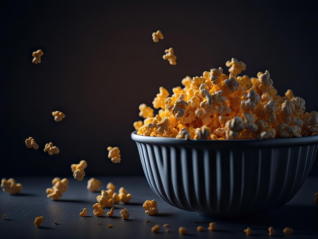 Bezszwone popcorn w tle Close Up ai generative