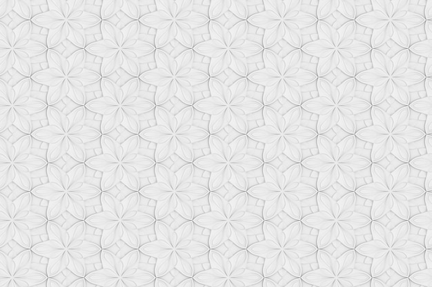 Zdjęcie bezszwowa tekstura biały kwiat sześciokątne objętość 3d ilustracji