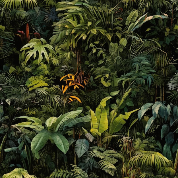 Bezszwowa tekstura tropikalna dżungla