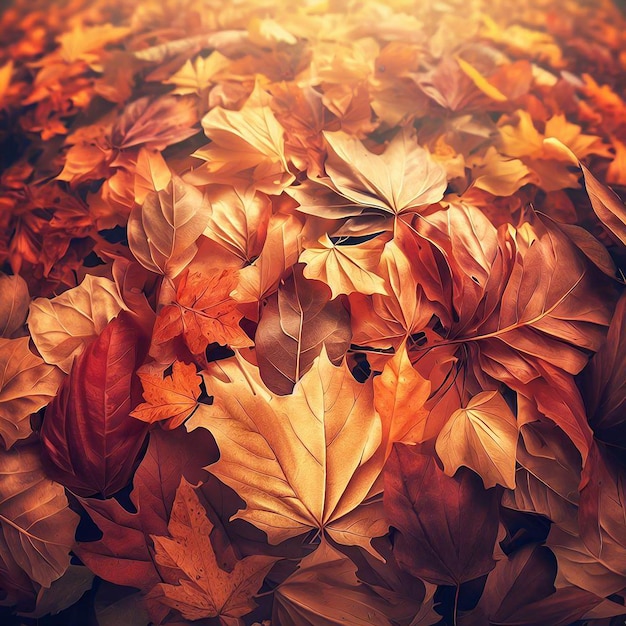 Bezszwowe jesienne liście wzór tła w stylu farby olejnej