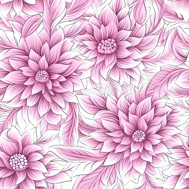 Zdjęcie bezszwowe różowe kwiaty wzór tekstury tło
