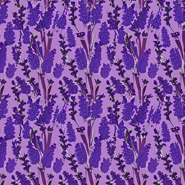 Bezszwowe tło z wzorem inspirowanym polem lawendy z kojącymi fioletowymi odcieniami