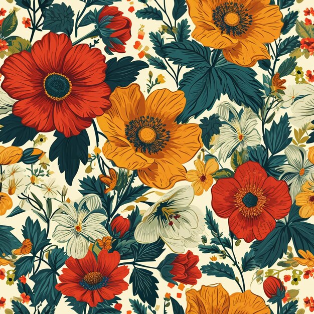 Bezszwowe wzory kwiatów vintage i retro