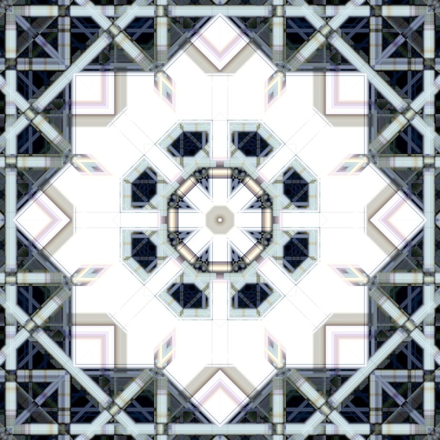 Bezszwowy abstrakcyjny wzór Kwadratowe tło linii i wzorów Kalejdoskop tekstur