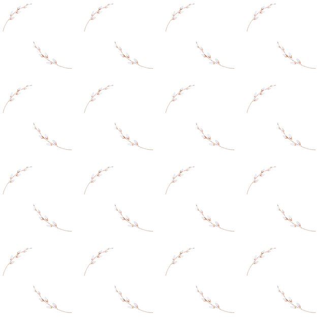Zdjęcie bezszwowy akwarelowy wzór gałęzi wierzby, elegancki wzór do drukowania na tkaninach
