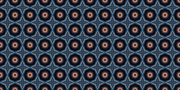 Bezszwowy etniczny wzór Abstrakcyjny projekt tkaniny kalejdoskopu