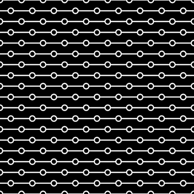 Bezszwowy geometryczny wzór z okręgami i poziomymi liniami w czarno-białym kolorze