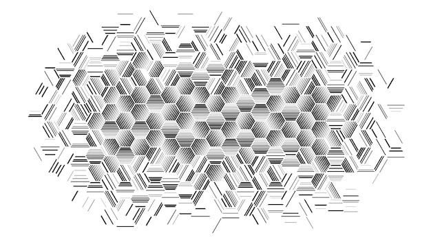 Bezszwowy wzór geometryczny z kolorowymi sześciokątnymi liniami holograficznymi