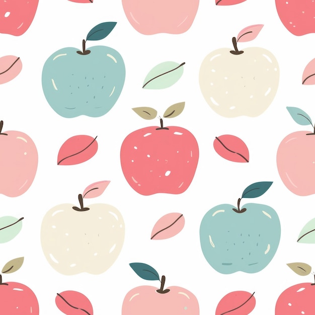 Zdjęcie bezszwowy wzór jabłek może być używany do opakowania prezentów na tle tapet