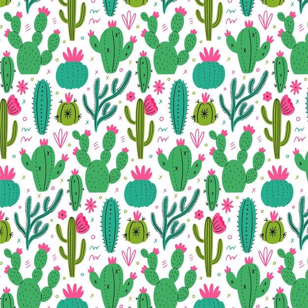 Bezszwowy wzór kaktusa