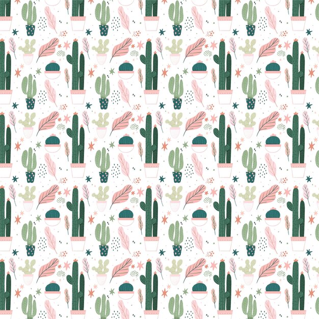Bezszwowy wzór kaktusa