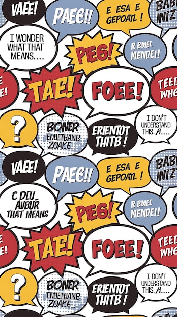 Bezszwowy wzór komiczny ilustracja wektorowa pęcherzyków mowy