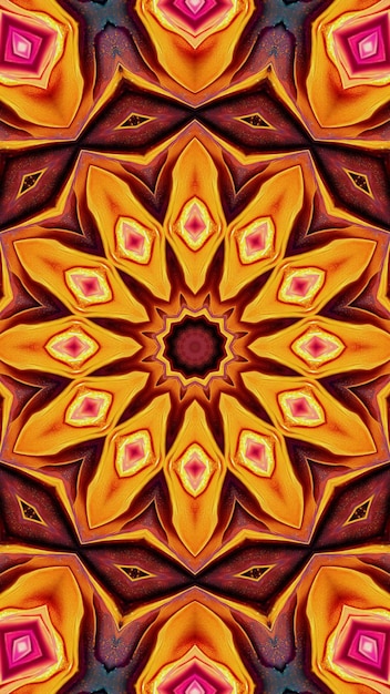 Bezszwowy wzór kwiecista mandala pomarańczowy różowy kolor Magiczne mistyczne tło