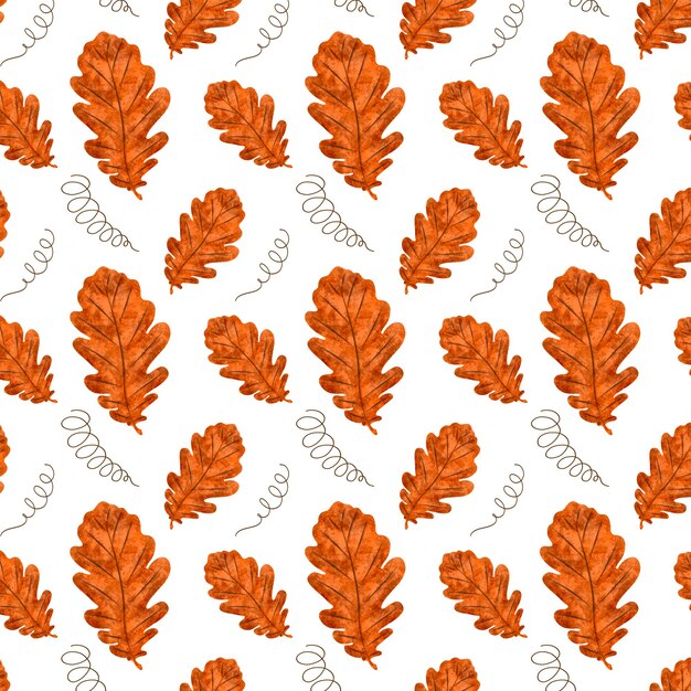 Zdjęcie bezszwowy wzór mały wzór latający jesień pozostawia odcienie ciepłego brązowego koloru
