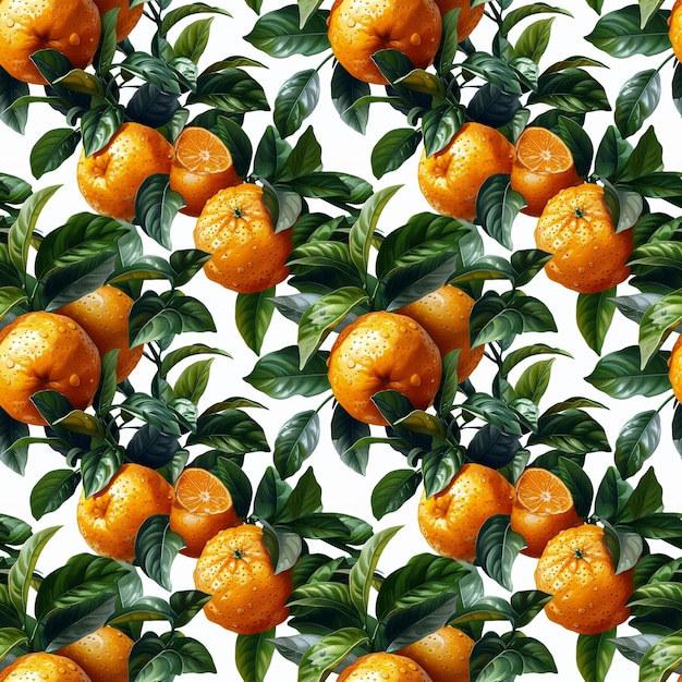Bezszwowy wzór owocowy z pomarańczami