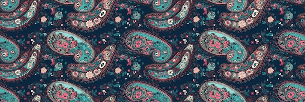 Zdjęcie bezszwowy wzór paisley jest indyjskim tradycyjnym orientalnym ozdobem dekoracja dla tkaniny