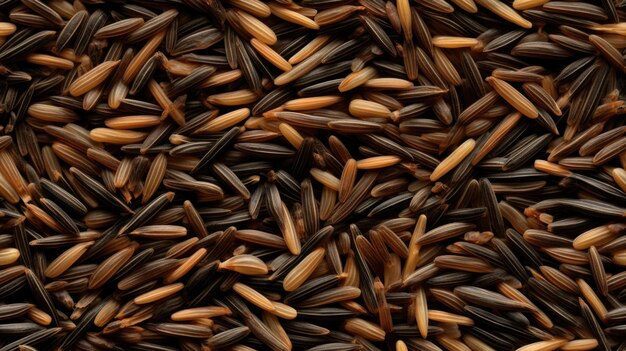 Zdjęcie bezszwowy wzór ryżu dzikiego powtarzający się tło tekstury żywności zbożowej