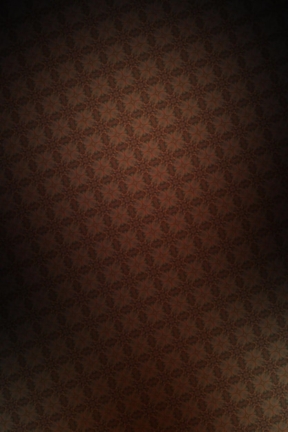 Bezszwowy wzór tapety z brązowymi ozdobami na ciemnym tle