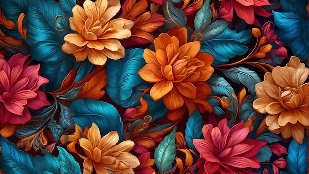 Bezszwowy wzór tkaniny skomplikowany projekt wysokiej rozdzielczości żywe kolory tekstylne powtarzające się patt