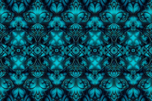 Zdjęcie bezszwowy wzór z niebieskim tłem, który składa się z motywu kwiatków.