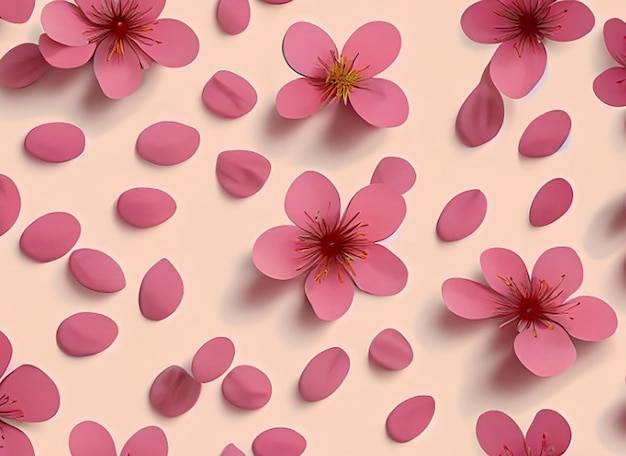Bezszwy wzór tkaniny kwiatowej tło z kwitnącymi płatkami kwiatów wiśni dla dziewcząt