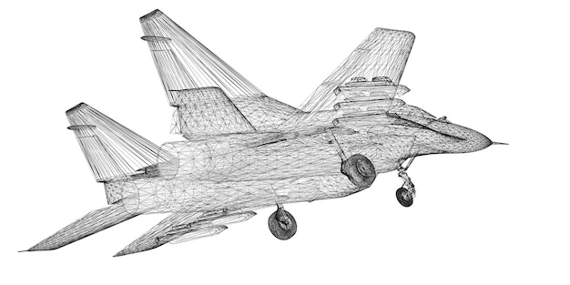 Bezzałogowy statek powietrzny (UAV), struktura nadwozia, model drutu