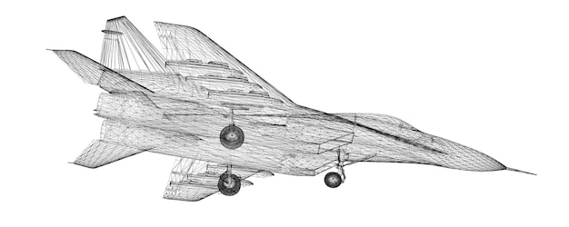 Bezzałogowy statek powietrzny (UAV), struktura nadwozia, model drutu