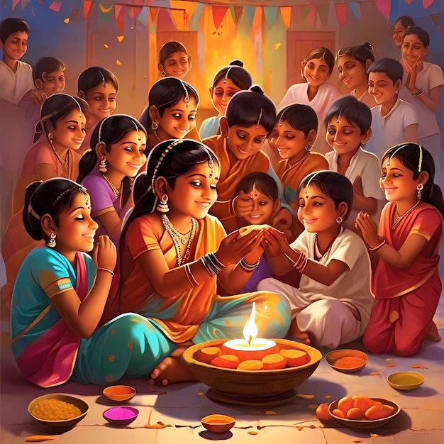 Bhai tika świętowanie święto więzów rodzeństwa i miłości