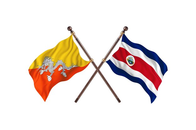 Bhutan kontra Kostaryka Dwie flagi w tle