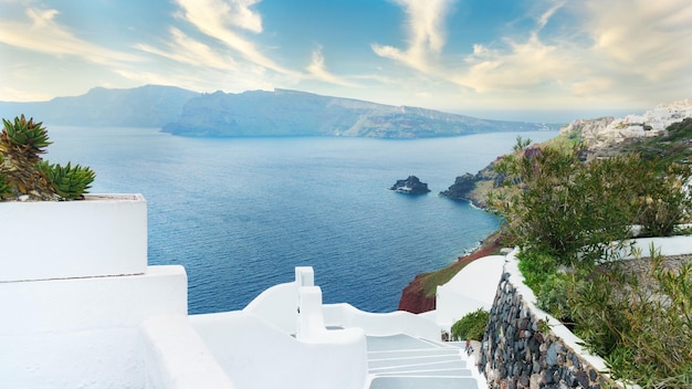 Biała architektura na wyspie Santorini Grecja