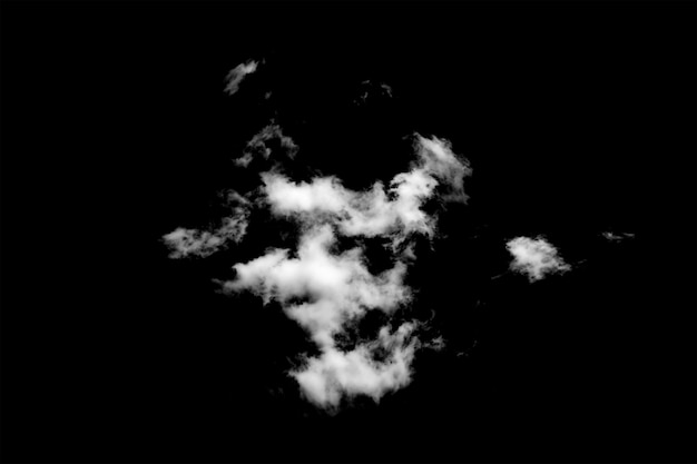 Biała chmura na białym na czarnym tle. Zdjęcie wysokiej jakości