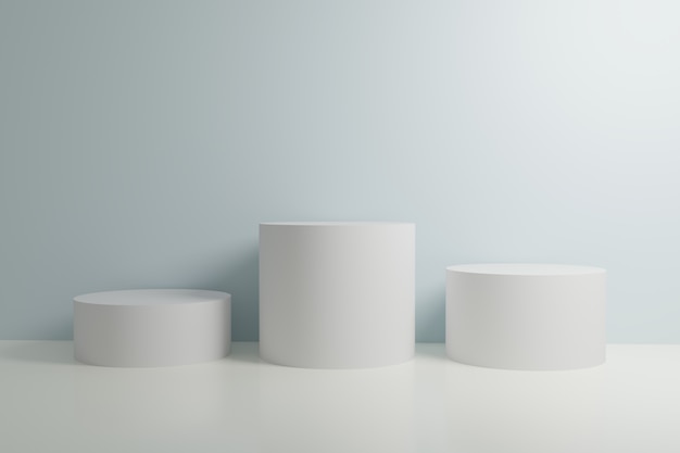 Biała i błękitna budka 3D renderingu tła ściana