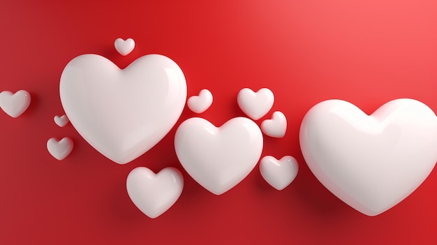 Biała i czerwona dekoracja walentynkowa w kształcie serca