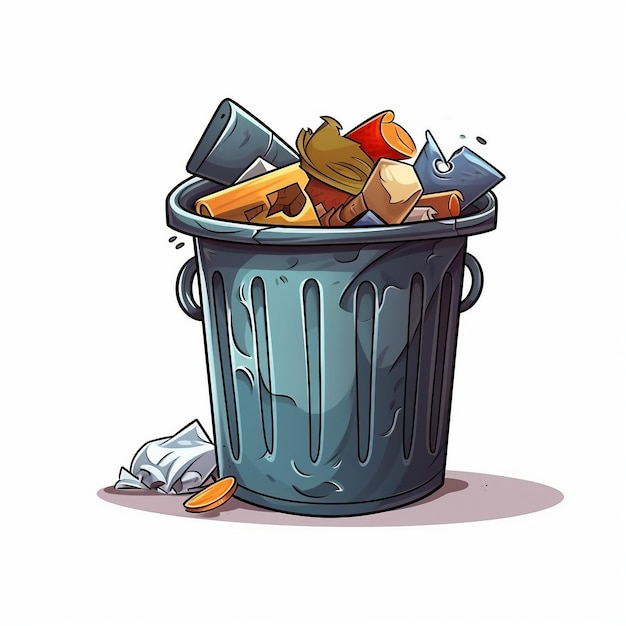 Zdjęcie biała ikona emblemu śmieci