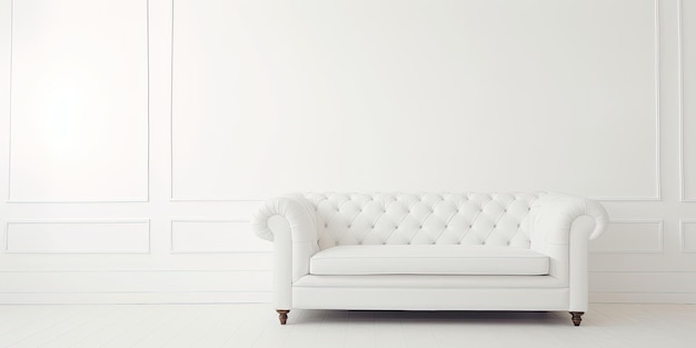 Biała kanapa sama na białej
