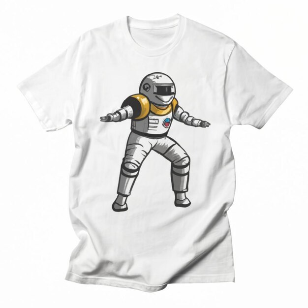 biała koszula z zdjęciem astronauty