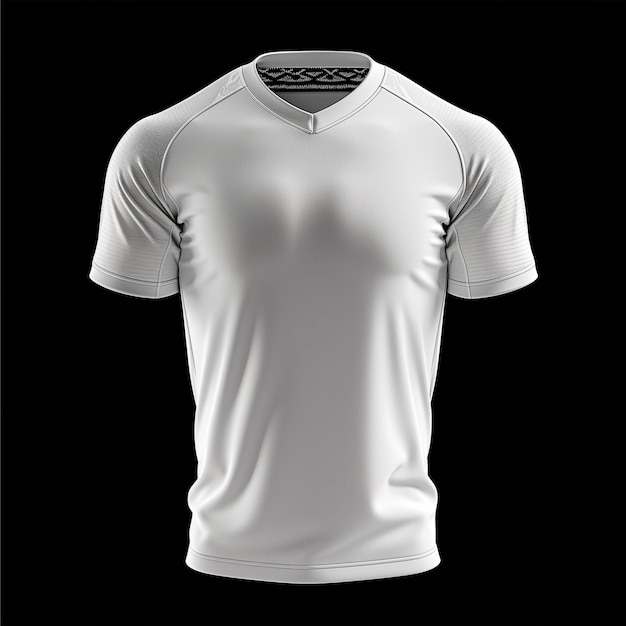 Biała koszulka piłkarska na czarnym tle