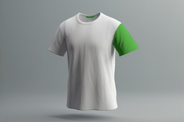 Biała koszulka z zielonymi rękawami i zielona koszulka.