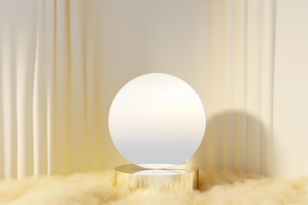 Biała lampa stołowa z okrągłym światłem