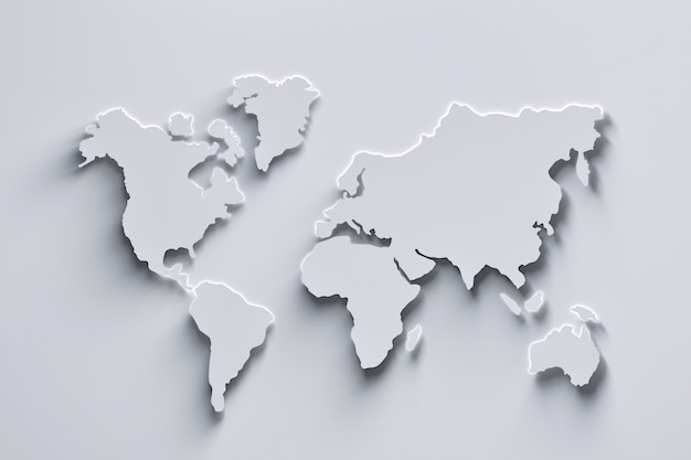 Biała mapa świata