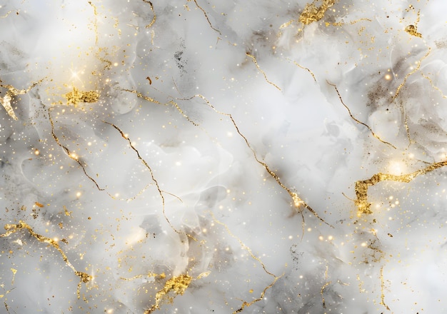 Biała marmurowa tekstura ze złotymi żyłami Luksusowe tło do projektowania